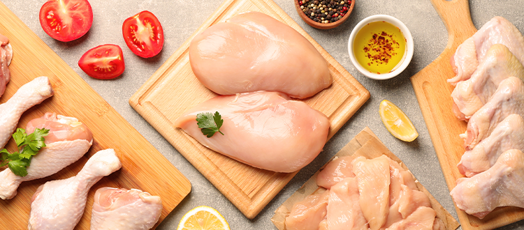 ¿Cuáles son los tipos de carne de pollo?