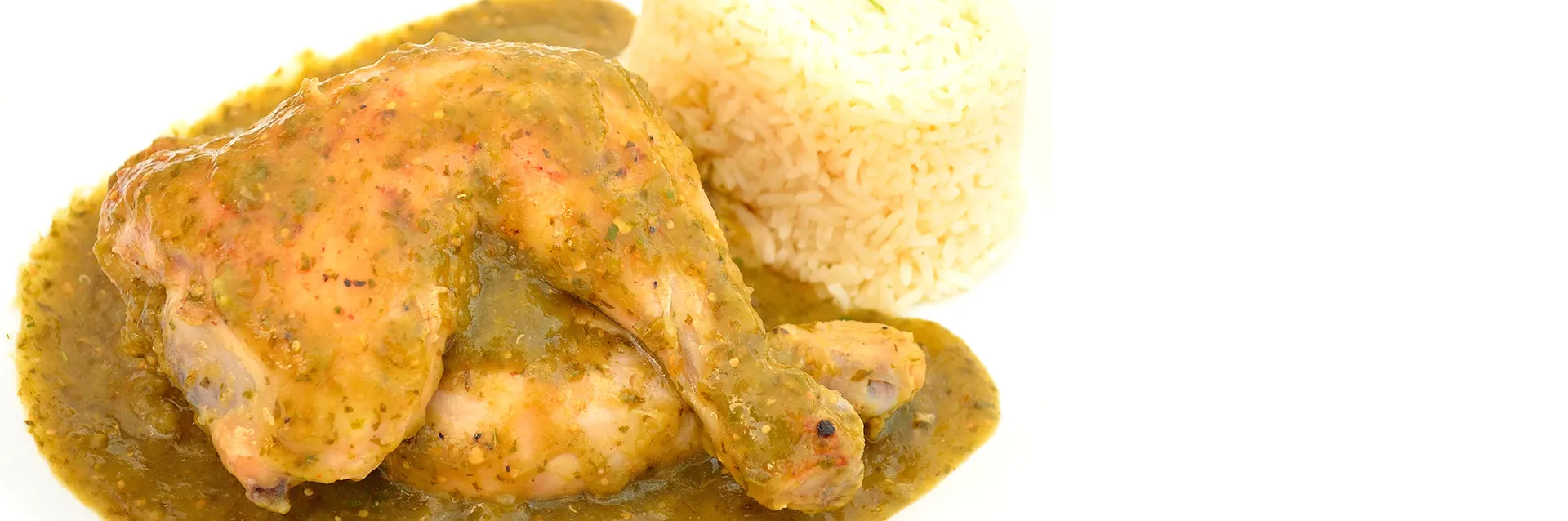 Pierna y muslo de pollo en salsa verde para degustarlo hasta sudar